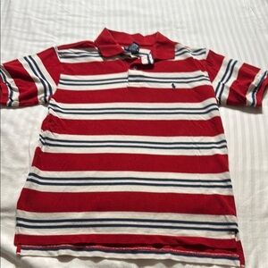 Classic Red Striped Polo Ralph Lauren Shirt for Boys 12/14